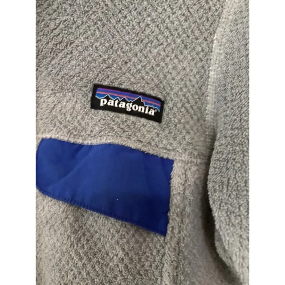 Patagonia Synchilla T-Snap Fleece Pullover Jacket Gray Purple Womens XXS